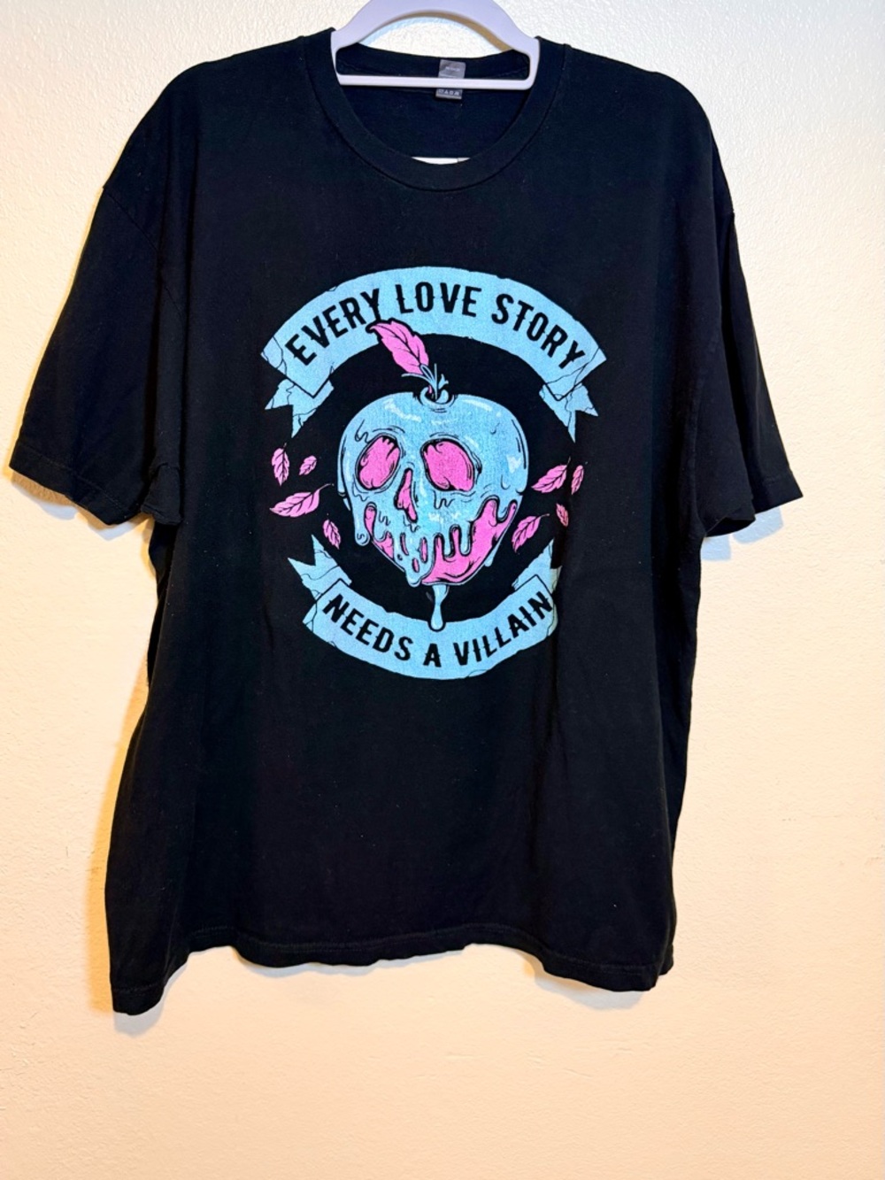 Disney Snow White Black Tee with Poison Apple Graphic